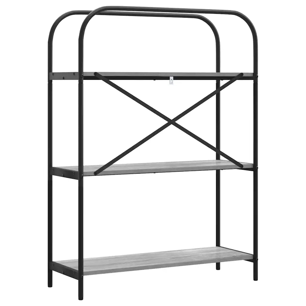 Libreria-Scaffale per Libri-Mobile di Stoccaggio Grigio Sonoma 80 x 30 x 109 cm Legno multistrato 614051