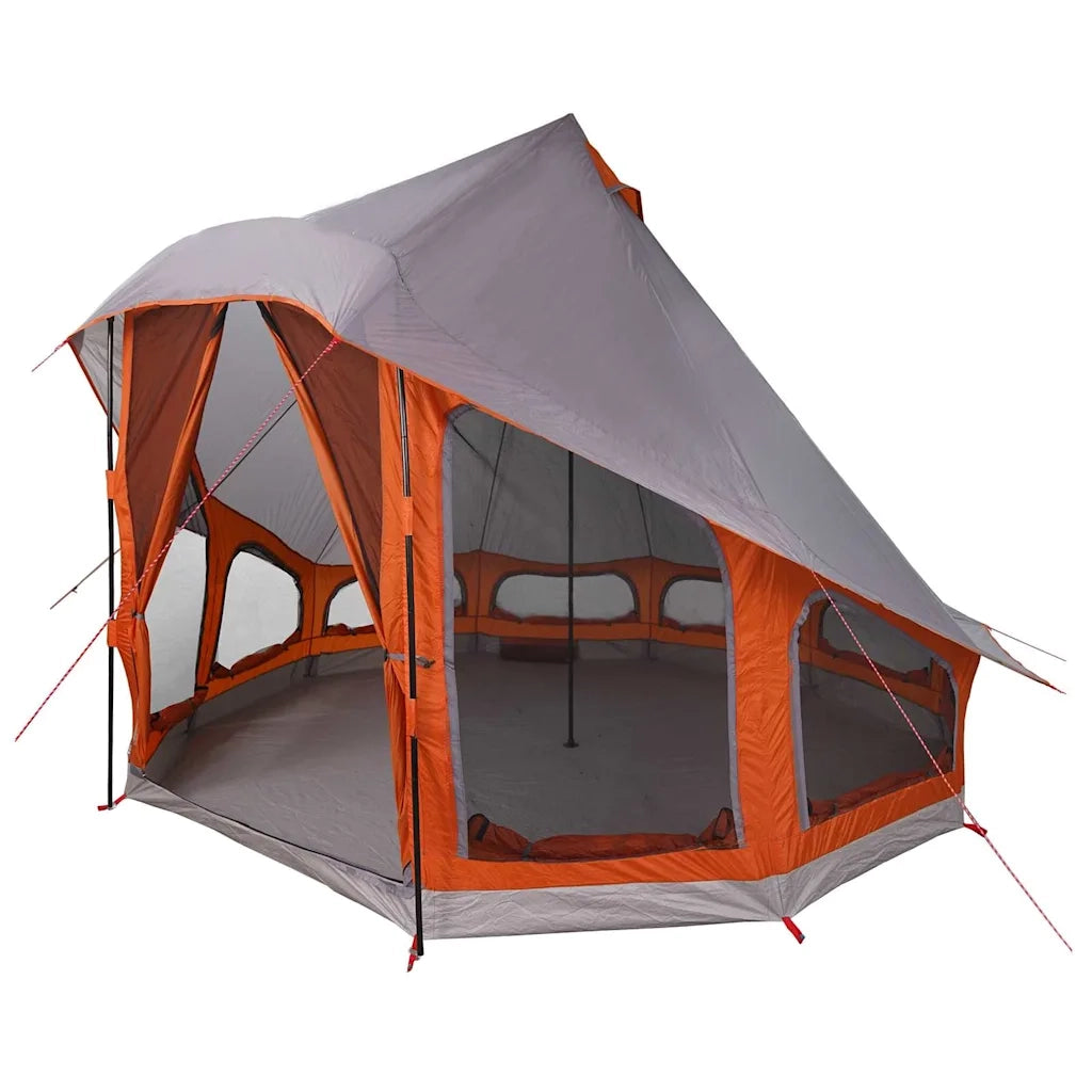 Tenda Tipi-Tenda da campeggio Grigio e arancione 404 x 370 x 270 cm taffet¨¤