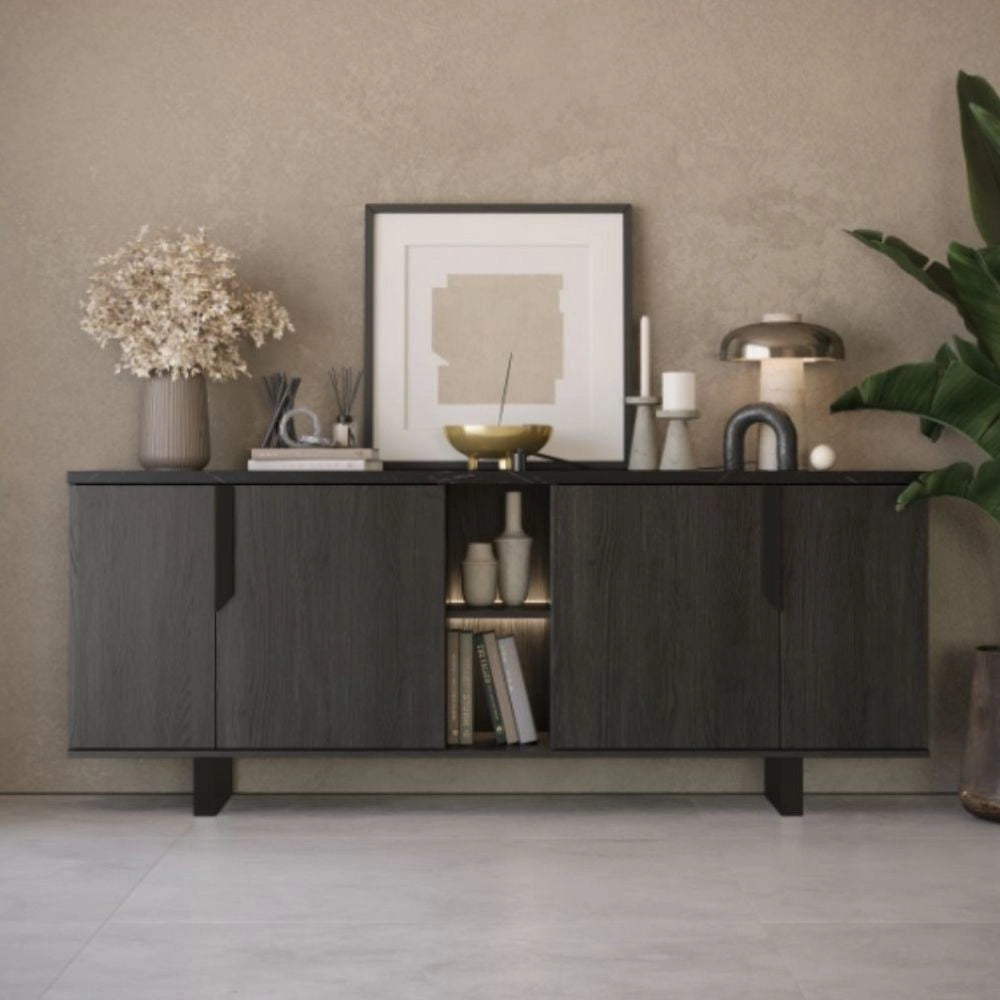 Madia 205x49x83 cm palissandro nero