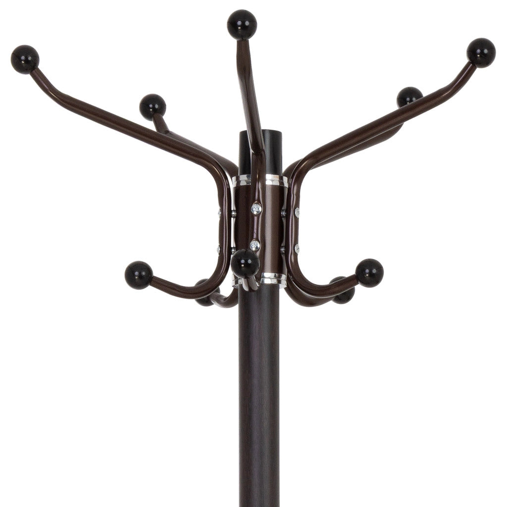 Perchero de metal marron con paraguero y 5 ganchos D36X172h cm