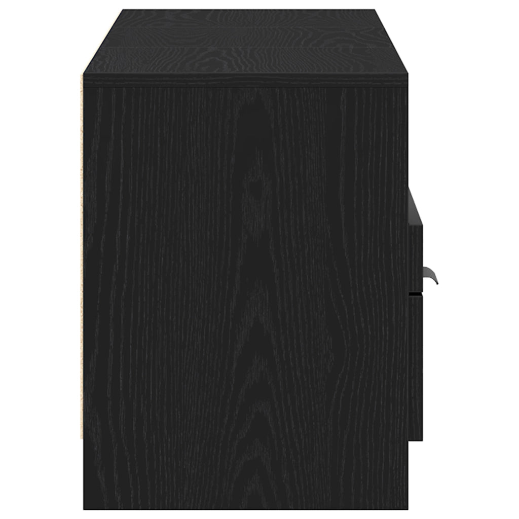 Mobile TV  Nero Rovere 150x33,5x45 cm Legno ingegnerizzato