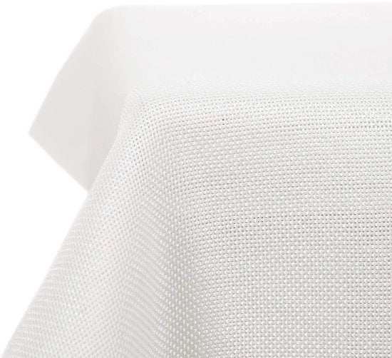 Tavolo Coperto con Aspetto di Lino, Effetto Lotus, Impermeabile, Bianco, 200x150 cm, 1 Pezzo