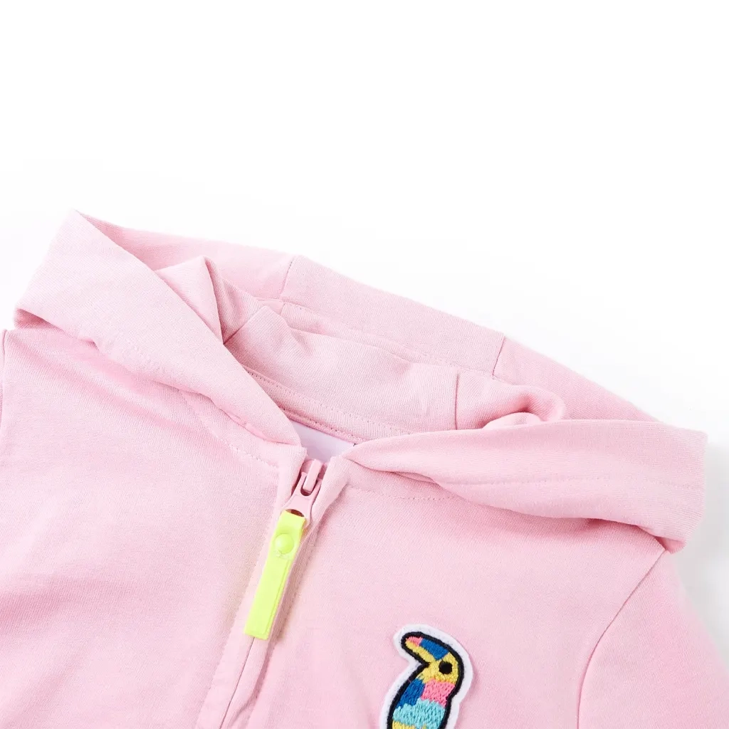 Felpa con Cappuccio e Cerniera da Bambina Rosa Brillante 128 11567