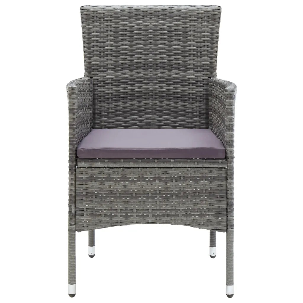 Sedie da Pranzo per Giardino 4 pz in Polyrattan Grigio 310563