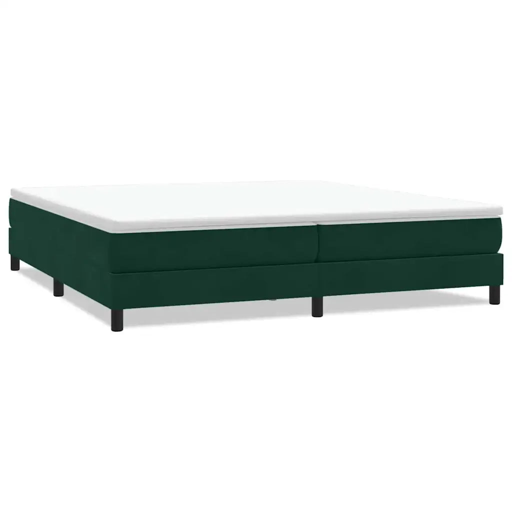 Letto a Molle senza Materasso Verde Scuro 200x210 cm Velluto 3315846