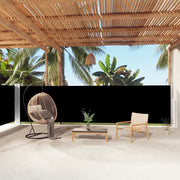 Tenda da Sole Laterale Retrattile-Tenda parasole per balcone per giardino Nera 160x1000 cm 226652