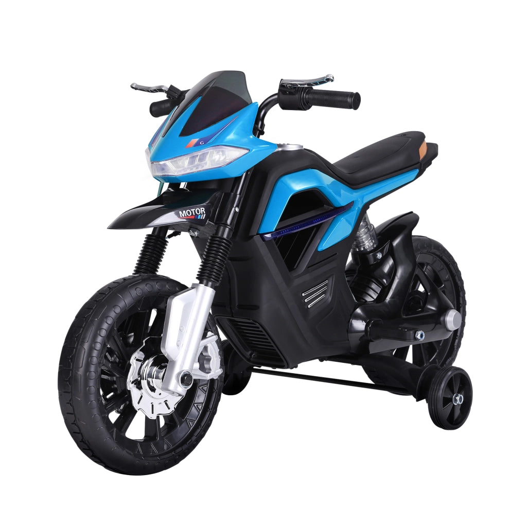 Moto Elettrica Bambini 3-6 Anni con Luci e Suoni ¨C zephmum ¨C Blu