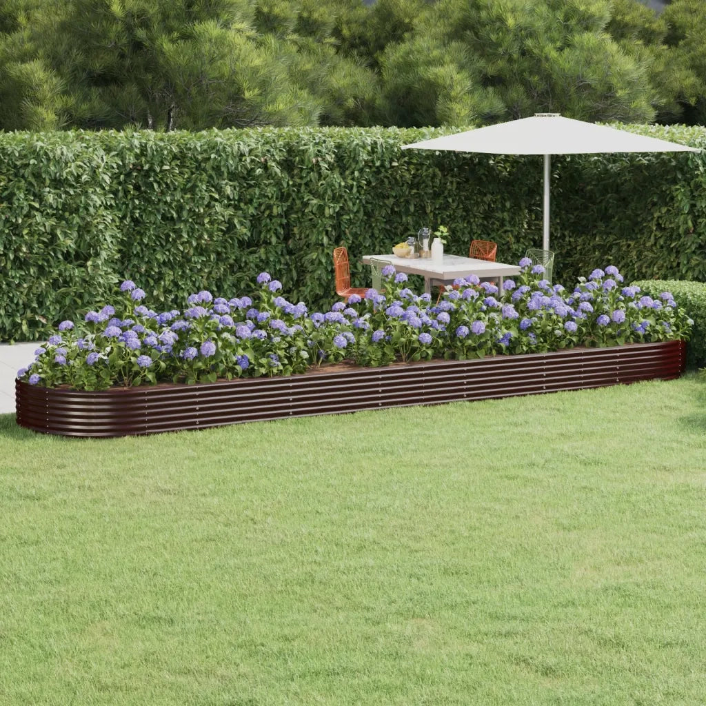 Vaso Giardino Acciaio Verniciato a Polvere 600x140x36cm Marrone cod mxl 66906