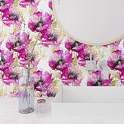 Tappeto da Parete a Contatto con Fiori Viola per Muri Bagno 17,5" x 10ft Impermeabile Fiori Moderni Carta da Parete per Pannelli Cassettoni Scrivania Armadio Rivestimento in Vinile