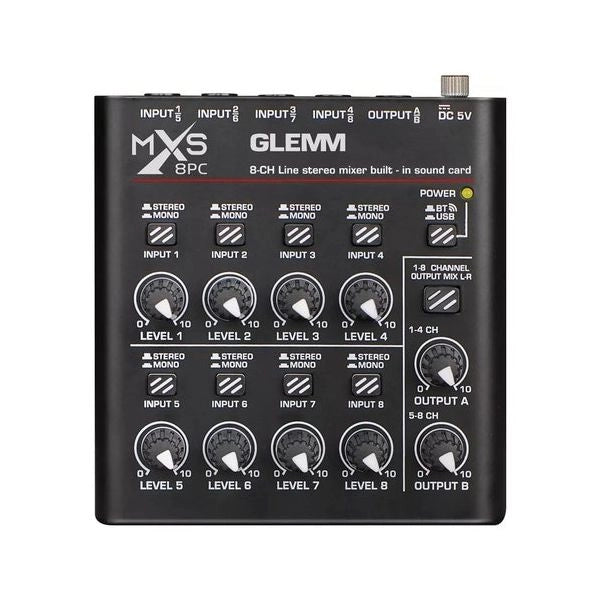 Mixer disc jockey glemm mxs 8pc black - 8015439390082