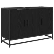 Mobile da Bagno | Armadio da bagno Rovere Nero 90 x 33 x 60 cm Legno multistrato