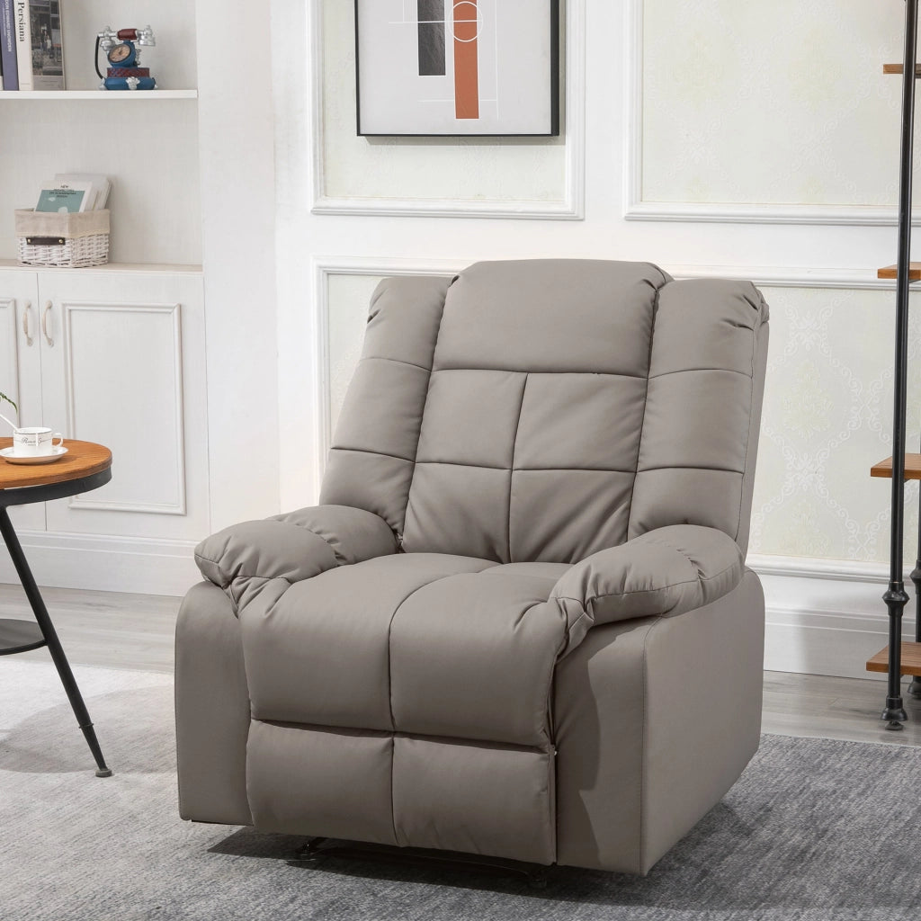 Poltrona relax massaggiante reclinabile ¨C Xylo ¨C rivestimento similpelle grigio con telecomando