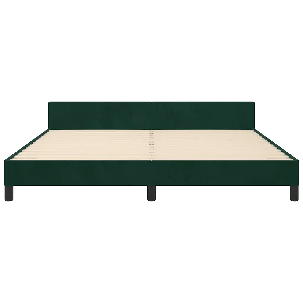 Giroletto senza Materasso-Struttura Letto Verde Scuro 160x200 cm in Velluto 919361