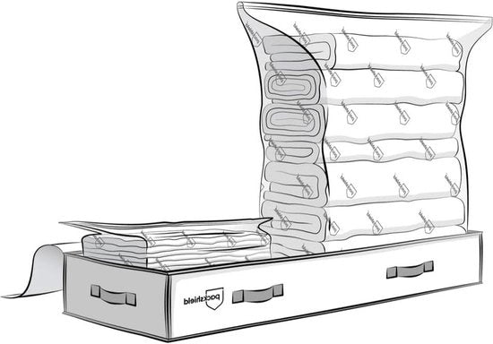 Tas di archiviazione per sotto il letto - Grande cassa di archiviazione per abbigliamento e 2 sacchi a vuoto - Perfetta per l'archiviazione