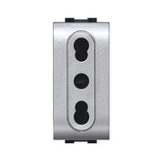 LIFE 4045 TEC PRESA BIPASSO 10/16A ARGENTO SATINAT- 12,0 pz