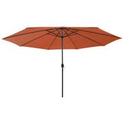 Ombrellone da esterno con LED e palo in metallo 400 cm arancione 02_0008185