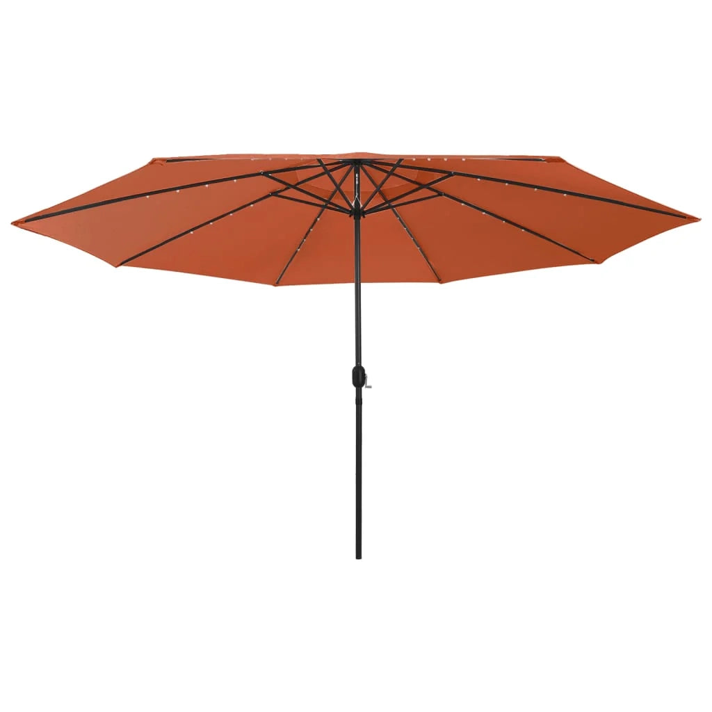Ombrellone da esterno con LED e palo in metallo 400 cm arancione 02_0008185