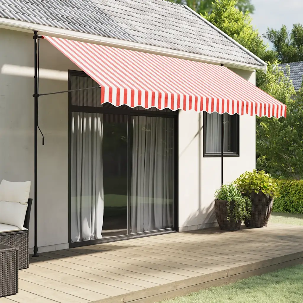 Tessuto di Ricambio per Tenda Strisce Rosse e Bianche 3,5x2,5 mcod mxl 115938