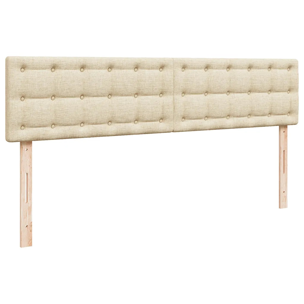 Struttura Letto Pouf con Materasso Crema 200x200cm in Tessuto 3311655