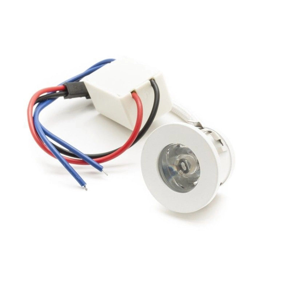 Trade Shop - Faretto Led Incasso 1 Watt Bianco Punto Luce Segnapassi Luce Rossa Con Driver -