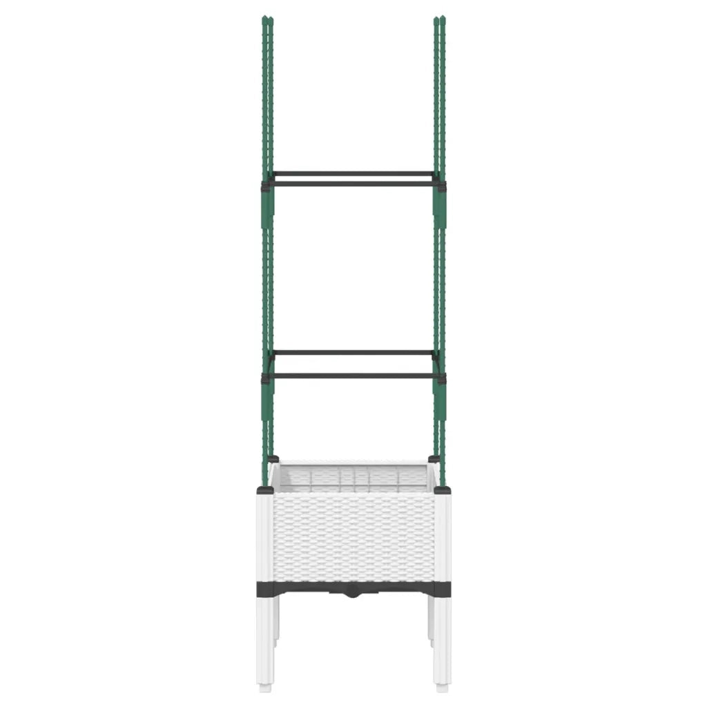 Fioriera da Giardino con Traliccio Bianco 40x40x142,5 cm in PPcod mxl 115916