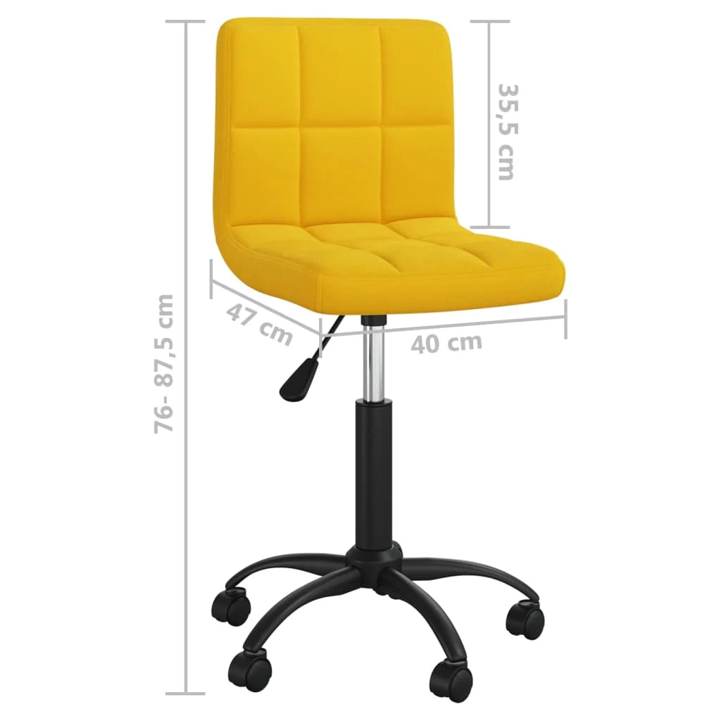 Sedia da ufficio/sedile girevole in velluto giallo senape per computer/studio/ufficio 02_0024141