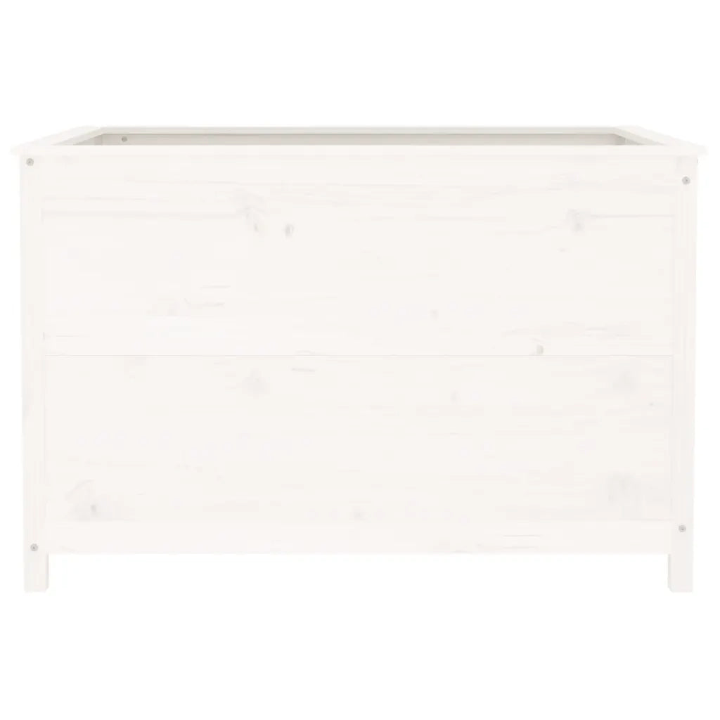Fioriera Rialzata Giardino Bianca 119,5x82,5x78cm Massello Pino