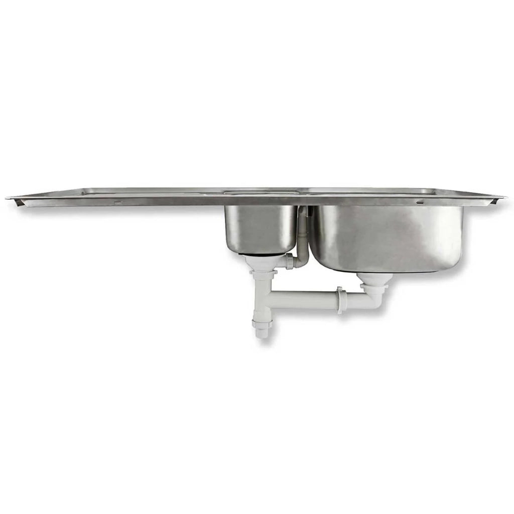 Lavello cucina inox KuKoo 1,5 vasche con miscelatore e kit scarico inclusi