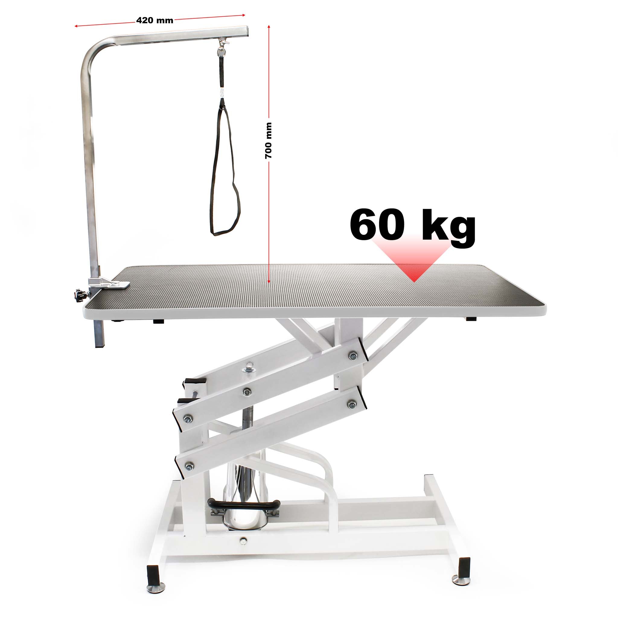 Tavolo da toelettatura idraulico richiudibile per cane e gatto