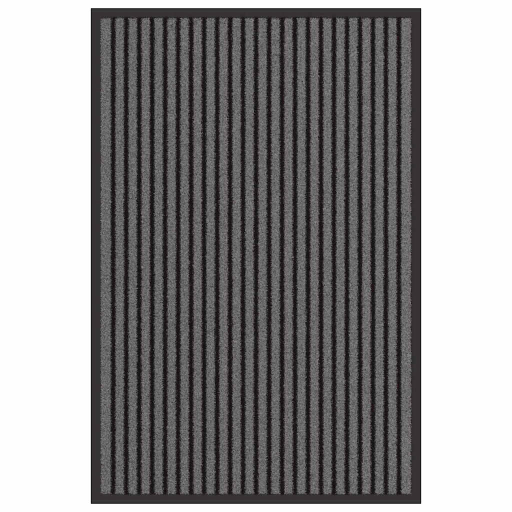 Zerbino d'ingresso moderno rettangolare 60 x 90 cm design minimalista base antiscivolo in polipropilene nero 02_0058138