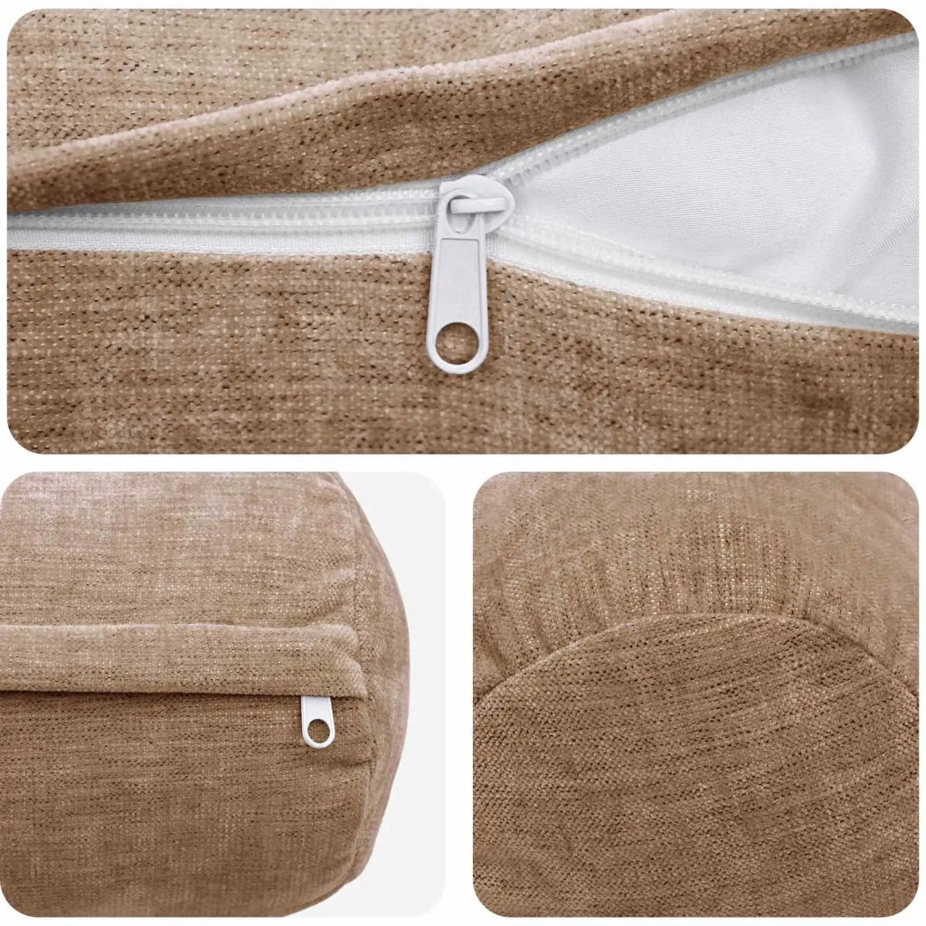 Federa 6 pcs HEERLEN Marrone Ø 15 x 40 cm Tessuto Chenille 923290