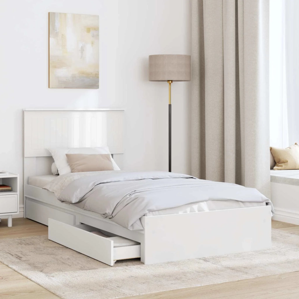 Letto con Contenitore Bianco 90 x 200 cm Legno multistrato 3410833