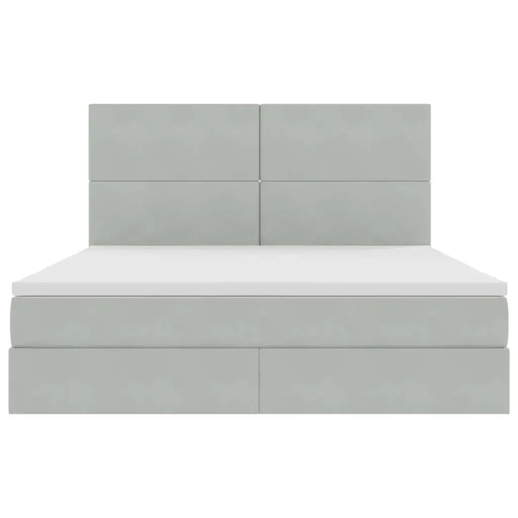 Letto con contenitore e materasso Grigio chiaro 180 x 200 cm