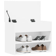 Panca Porta Scarpe | Scarpiera | Mobile per scarpe Bianca 60x30x45cm in Truciolato