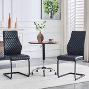 Set di 2 sedie da pranzo con schienale alto 100 cm; in PU nero e metallo nero