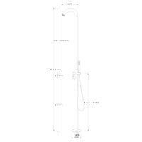 Colonna doccia da esterno leccio a pavimento inox spazzolato acqua calda fredda *** finitura- spazzolato, confezione 1