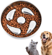 Bacetto per cani in acciaio inossidabile, slowfeeder, Ø 21 cm, bacetto anti-gulp per cani, bacetto anti-slip anti-gulp per cani per l'assistenza digestiva, contro la flatulenza