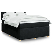 vidaXL Giroletto a Molle con Materasso Nero 140x190 cm in Tessuto