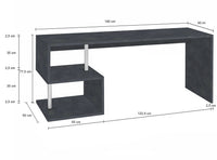 Scrivania con 2 Ripiani 180x60x77,5 cm Esse Ardesia