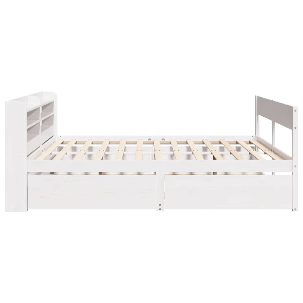 Letto senza Materasso Bianco 120x190 cm Legno Massello di Pino 3307141