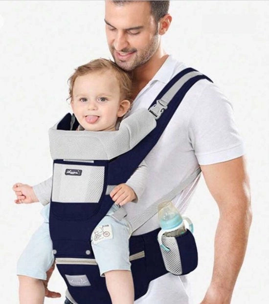 Borsa da spalla con supporto lombare Borse da spalla ergonomiche per bambini in età prescolare Borsa da spalla per neonati e bambini fino a 3 anni (3-20kg) con regolazione anteriore e posteriore (Nero scuro)