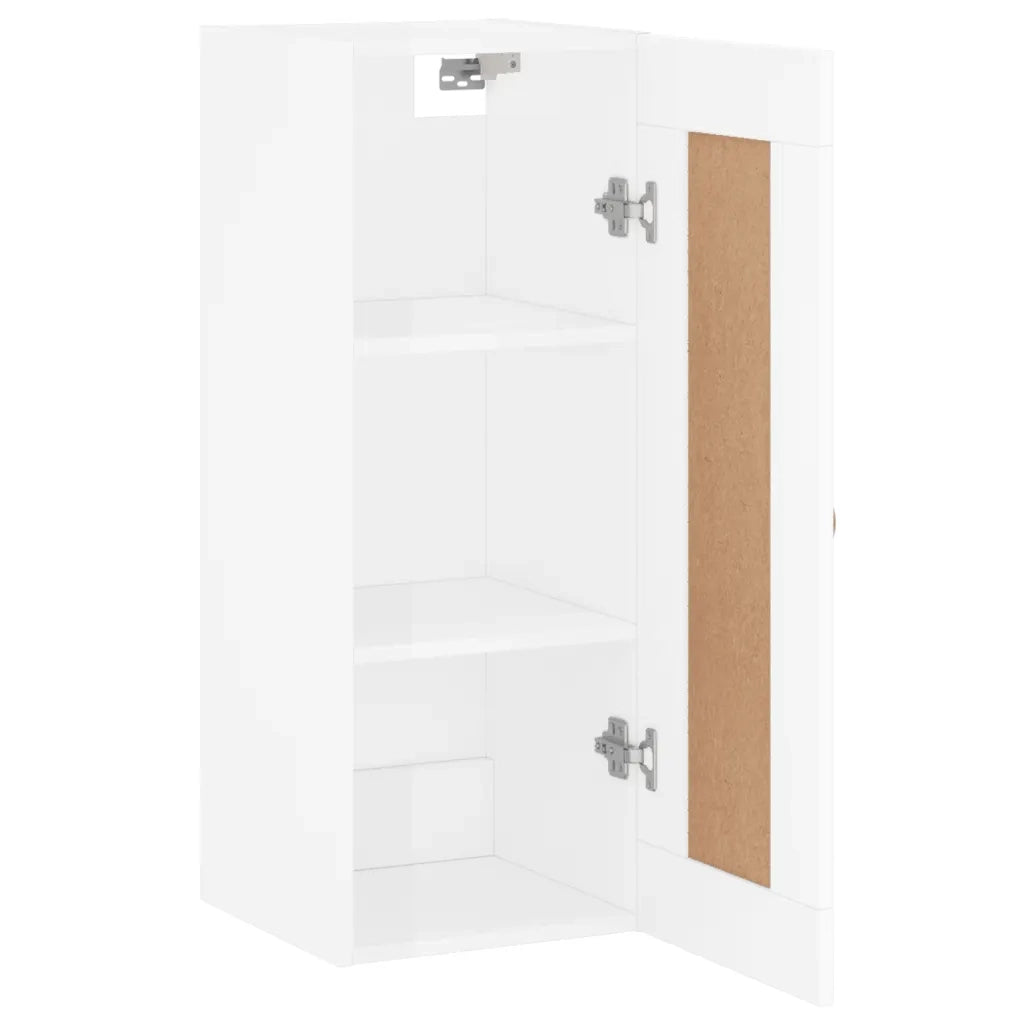 Mobile Parete Bianco Lucido 34,5x34x90 cm in Legno Multistrato 830478