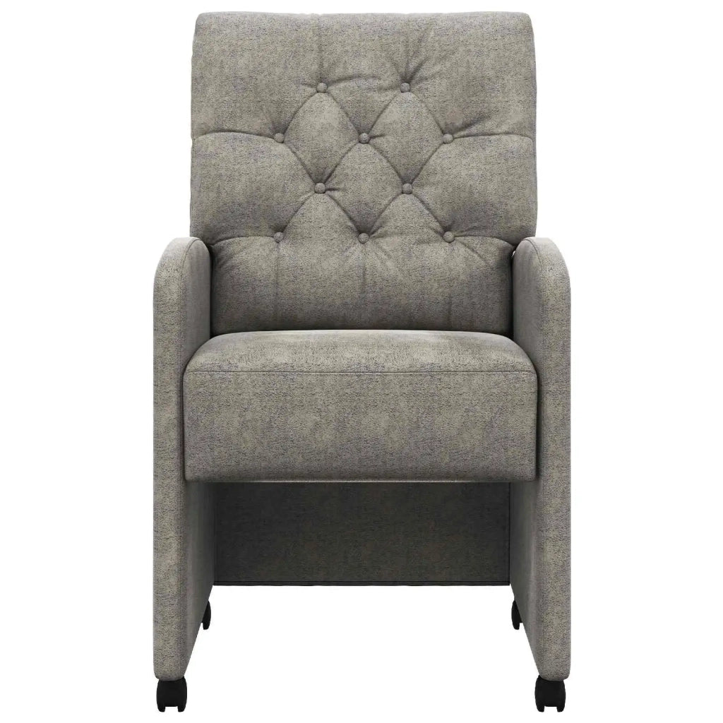 Sedie da Pranzo con Ruote 2 pcs Grigio chiaro 58 x 67 x 97 cm 42017862
