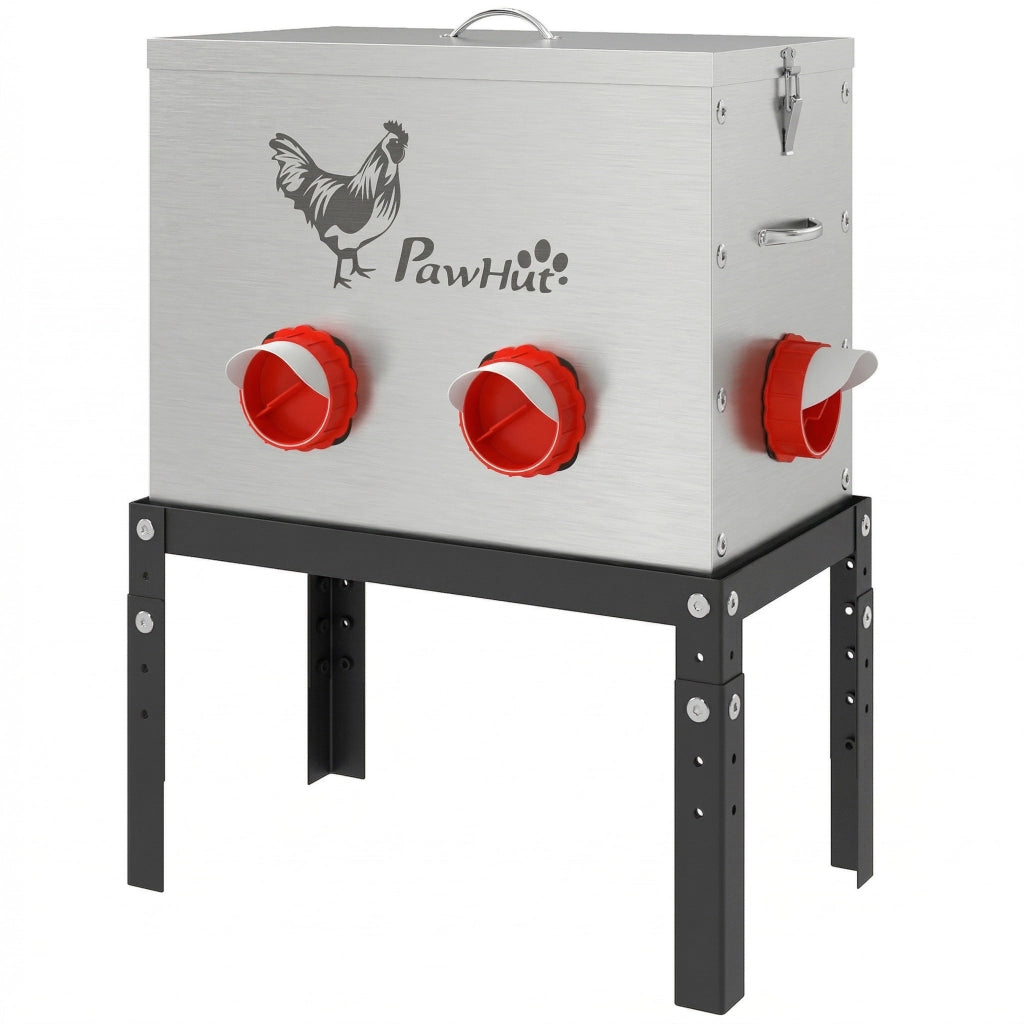 Alimentatore per Polli ¨C zephmum ¨C 42x25x55,5 cm Argento