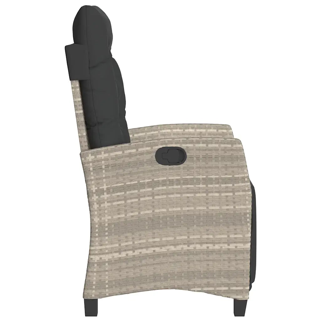 Set da Bistrò 3 pz con Cuscini Grigio Chiaro in Polyrattan