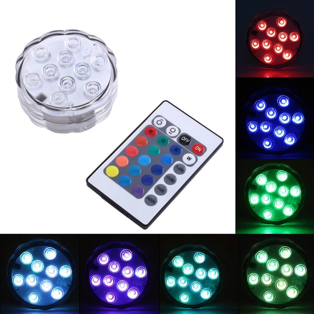 LAMPADA 10 LED LUCE CON TELECOMANDO ACQUARIO SOMMERGIBILE RGB IP65 IMPERMEABILE - Driwei