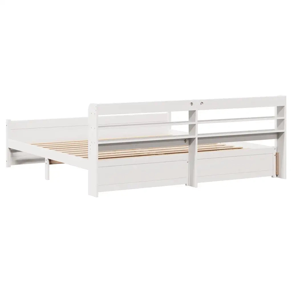 vidaXL Giroletto con Testiera senza Materasso Bianco 180x200 cm