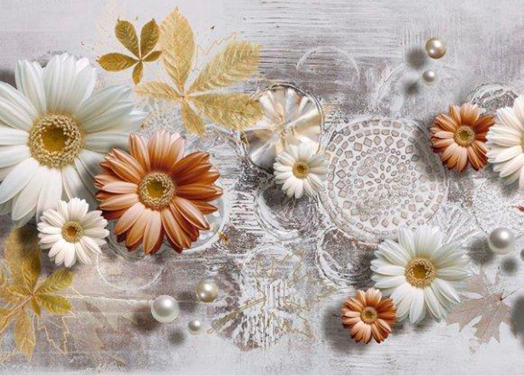 Tappeto Passatoia Cucina Antiscivolo Sottolavello Digitale Disegno Gerbera - 50x90 - Gerbera