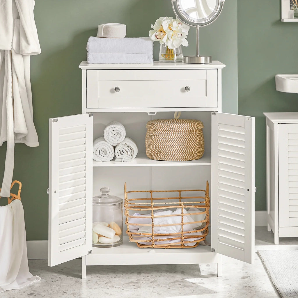 Mobiletto Bagno Colonna Bagno Cassettiera Bagno Con Cassetti Bianco FRG238-W