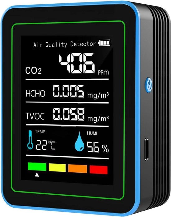 Misuratore di Fino Particolato - Metro di Qualità dell'Aria per Interni - Metro CO2 - Monitor